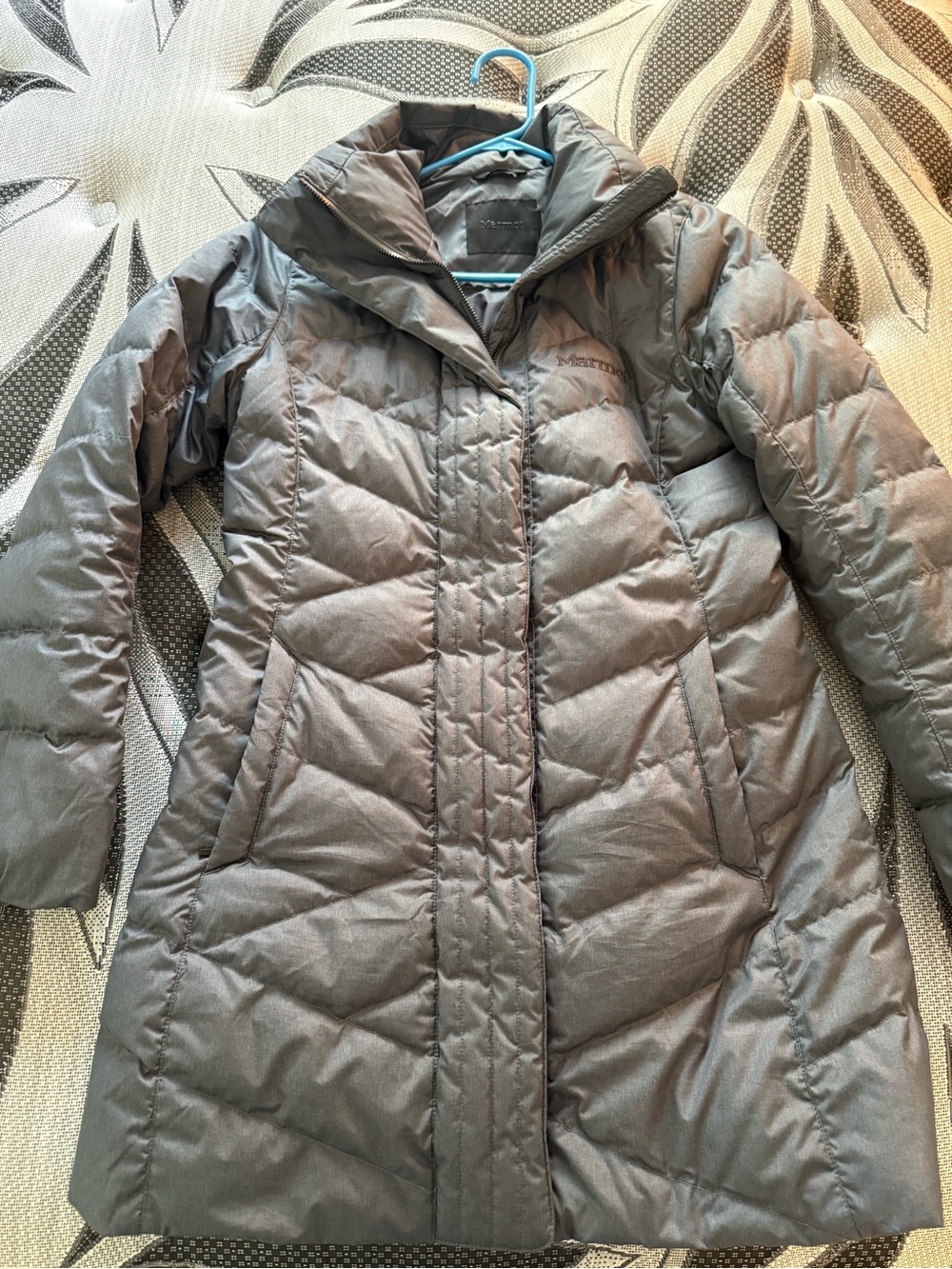 Marmot Women's Long Puffer Coat in Charcoal